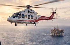 Helicóptero AW139 em operação offshore